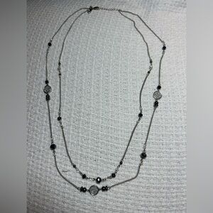 Beaded two strand statement necklaced